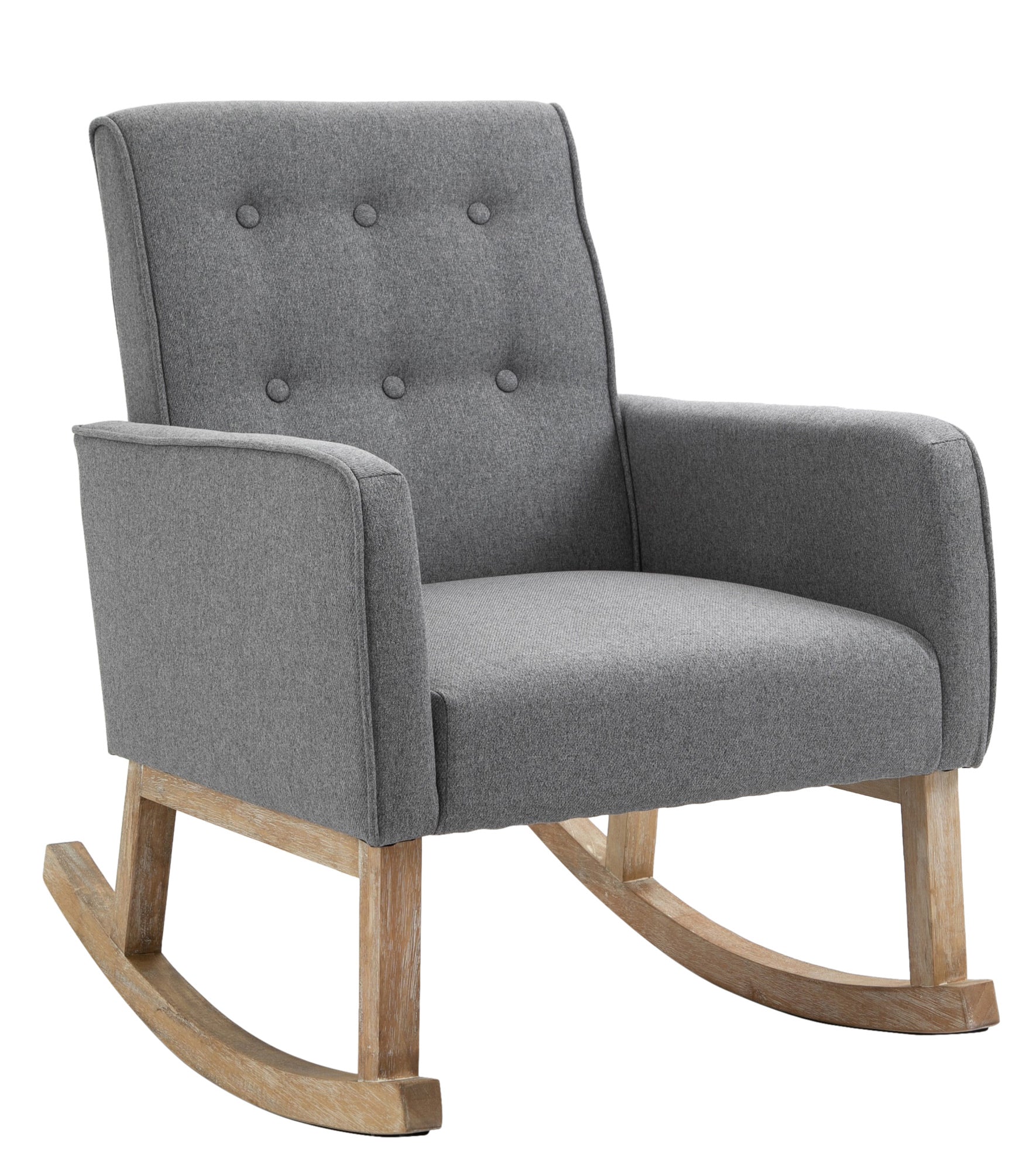 TPFLiving Schaukelstuhl Dreamer Stoff Gestell Eichenholz TPFLiving Schaukelstuhl Dreamer Stoff Gestell Eichenholz