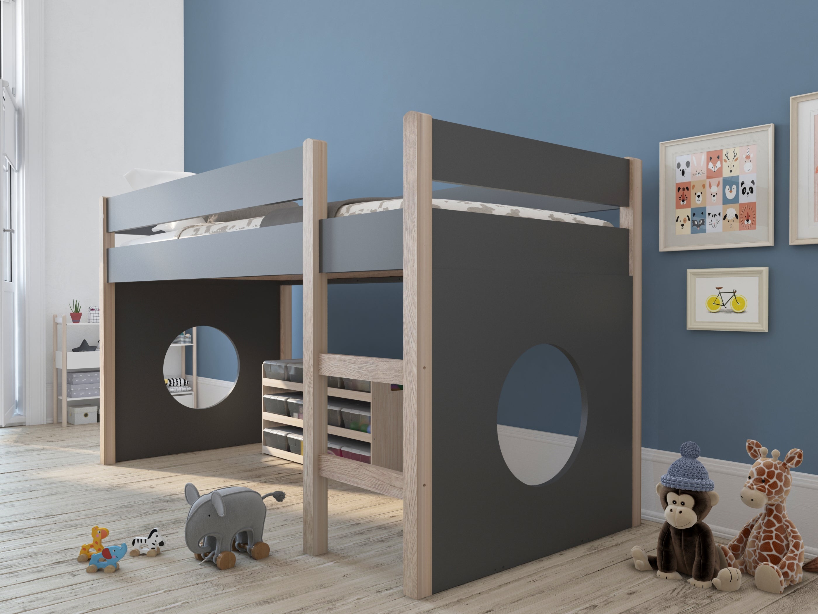 TPFLiving Seitenpaneel, 2er-Set Färan grau, mit rundem Fenster TPFLiving Seitenpaneel, 2er-Set Färan grau, mit rundem Fenster