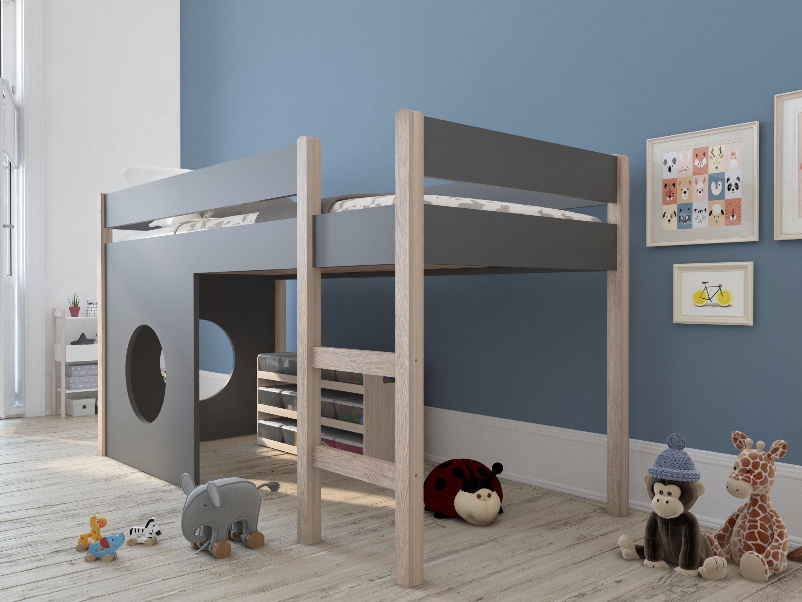 TPFLiving Seitenpaneel, 2er-Set Färan grau, mit rundem Fenster TPFLiving Seitenpaneel, 2er-Set Färan grau, mit rundem Fenster