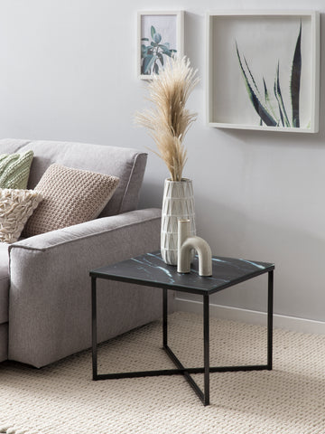 TPFLiving Beistelltisch Glassico Foliert in Marmoroptik TPFLiving Beistelltisch Glassico Foliert in Marmoroptik