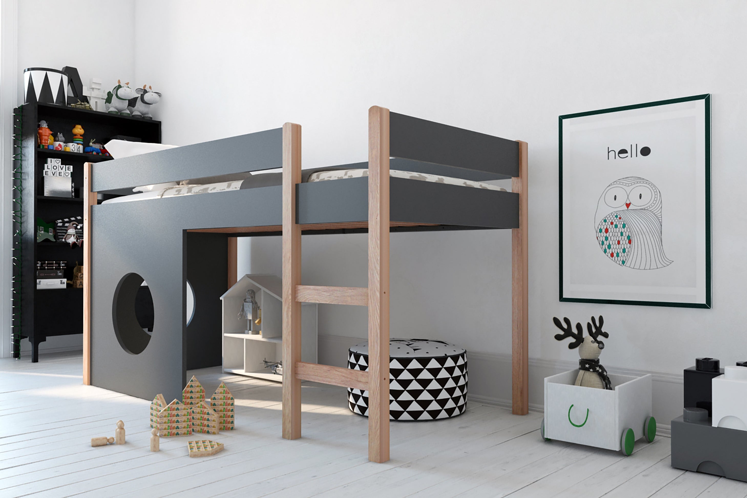 TPFLiving Seitenpaneel, 2er-Set Färan grau, mit rundem Fenster TPFLiving Seitenpaneel, 2er-Set Färan grau, mit rundem Fenster