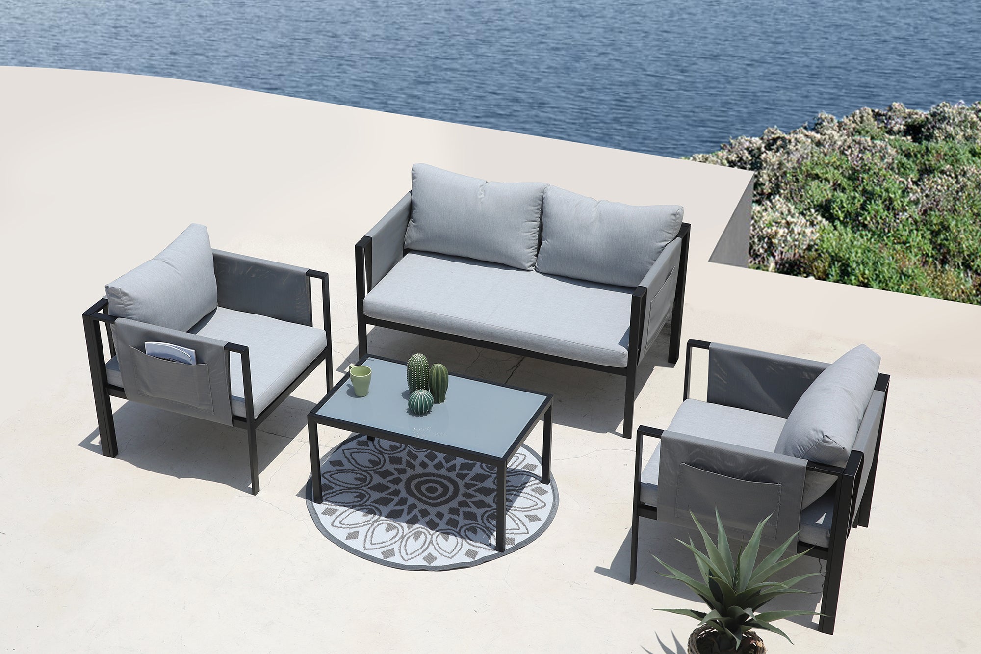 TPFGarden Sitzgruppe Yolo 2-Sitzer + 2 Sessel, 1 Couchtisch, Sitz- + Rückenkissen TPFGarden Sitzgruppe Yolo 2-Sitzer + 2 Sessel, 1 Couchtisch, Sitz- + Rückenkissen