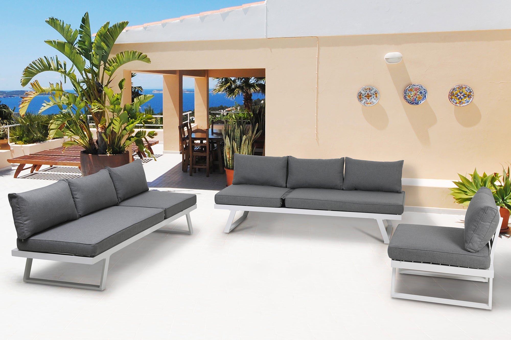 TPFGarden Gartenlounge-Set Yala Ecksofa, 1 Couchtisch, 4 Sitzkissen, 7 Rückenkissen TPFGarden Gartenlounge-Set Yala Ecksofa, 1 Couchtisch, 4 Sitzkissen, 7 Rückenkissen