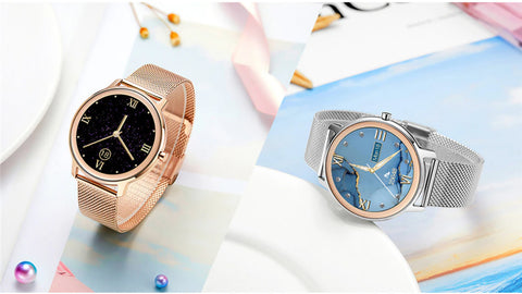 TPFNet Smart Watch / Fitness Tracker IP67 für Damen - Milanaise Armband - Android & IOS - verschiedene Farben TPFNet Smart Watch / Fitness Tracker IP67 für Damen - Milanaise Armband - Android & IOS - verschiedene Farben