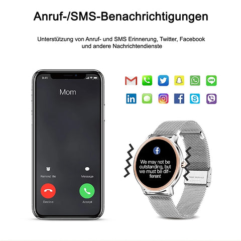 TPFNet Smart Watch / Fitness Tracker IP67 für Damen - Milanaise Armband - Android & IOS - verschiedene Farben TPFNet Smart Watch / Fitness Tracker IP67 für Damen - Milanaise Armband - Android & IOS - verschiedene Farben