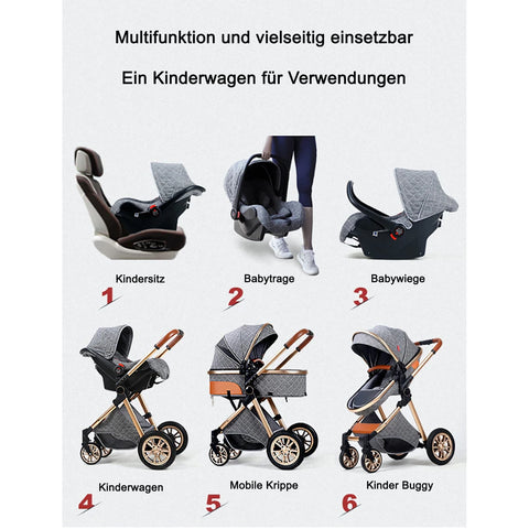 TPFLiving Kombi-Kinderwagen 3in1 Set - Modell 1 Stoff TPFLiving Kombi-Kinderwagen 3in1 Set - Modell 1 Stoff