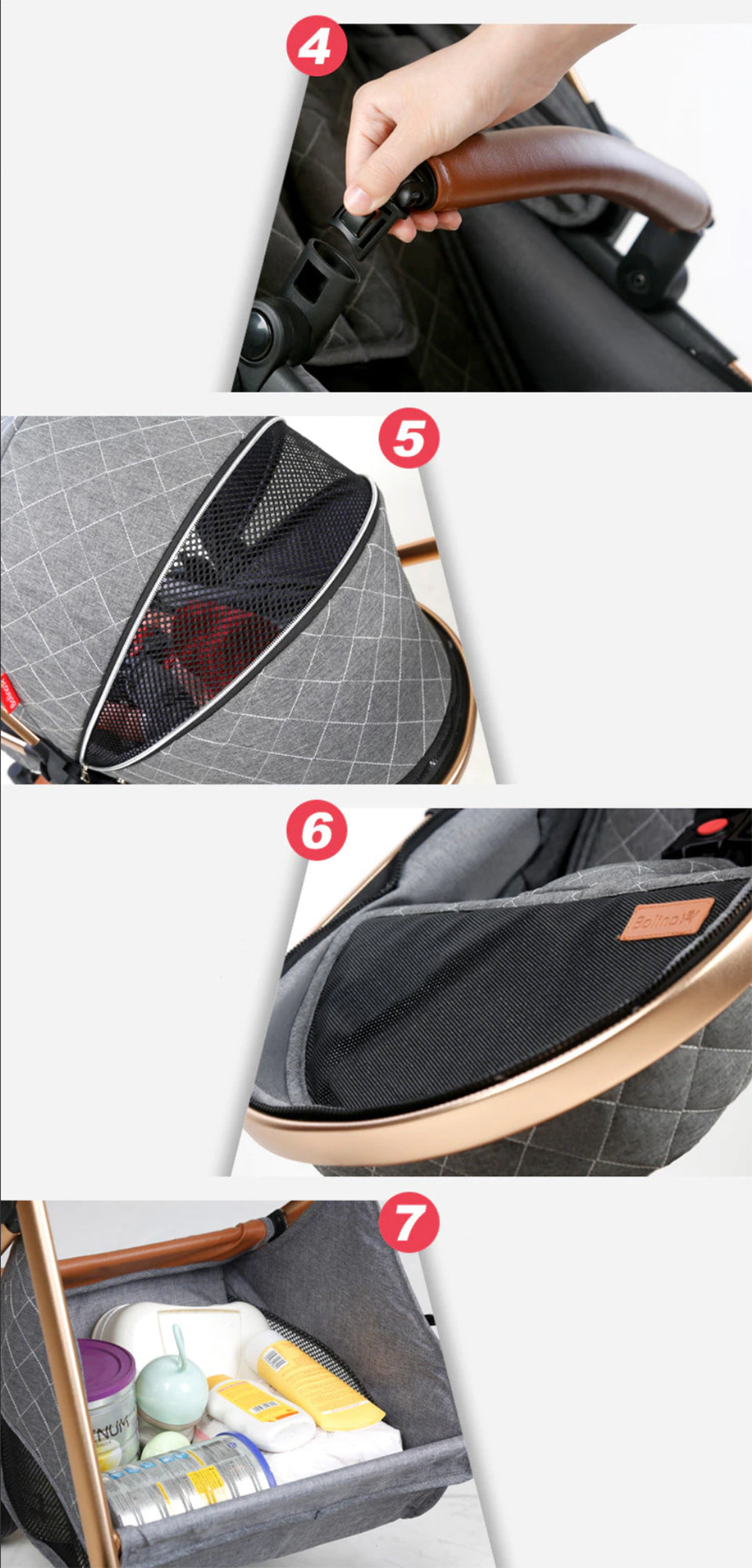 TPFLiving Kombi-Kinderwagen 3in1 Set - Modell 1 Stoff TPFLiving Kombi-Kinderwagen 3in1 Set - Modell 1 Stoff