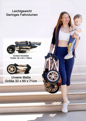 TPFLiving Kombi-Kinderwagen 3in1 Set - Modell 1 Stoff TPFLiving Kombi-Kinderwagen 3in1 Set - Modell 1 Stoff