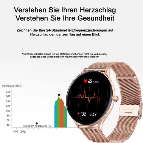 TPFNet Smart Watch / Fitness Tracker IP67 für Damen & Herren - Milanaise Armband - Android & IOS - verschiedene Farben