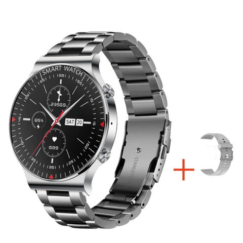 TPFNet Smart Watch / Fitness Tracker IP67 für Damen & Herren - Edelstahl Armband + Silikon Armband - Android & IOS - Schwarz & Silber TPFNet Smart Watch / Fitness Tracker IP67 für Damen & Herren - Edelstahl Armband + Silikon Armband - Android & IOS - Schwarz & Silber