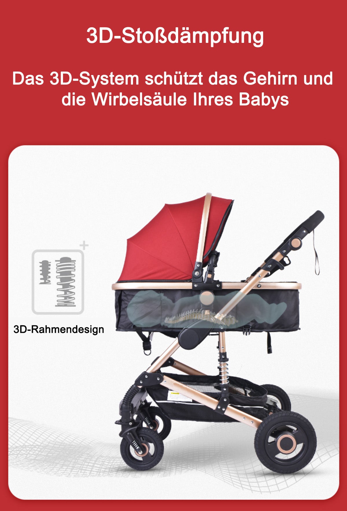 TPFLiving Kombi-Kinderwagen 3in1 Set - Modell 2 Stoff TPFLiving Kombi-Kinderwagen 3in1 Set - Modell 2 Stoff