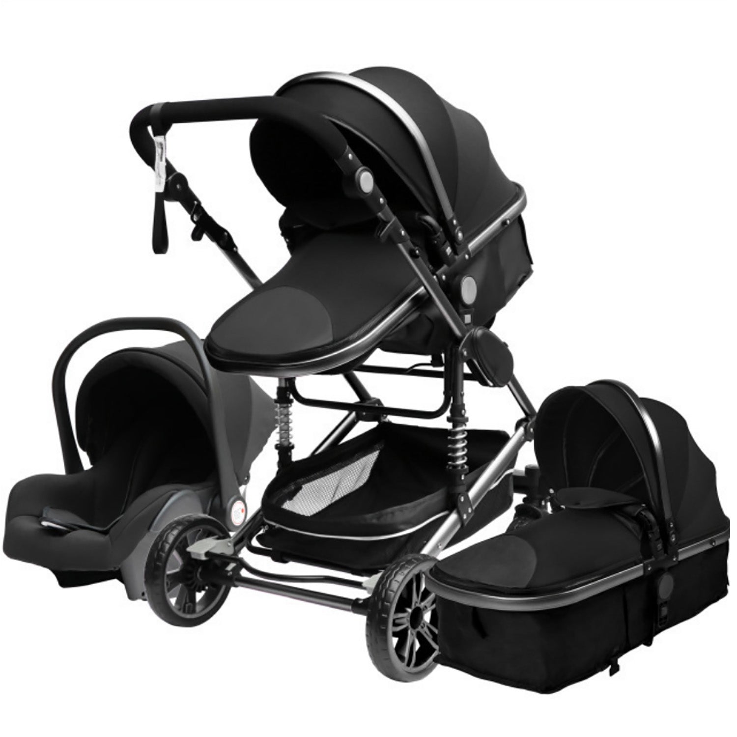 TPFLiving Kombi-Kinderwagen 3in1 Set - Modell 2 Stoff