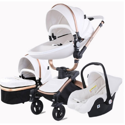 TPFLiving Luxus Kombi-Kinderwagen 3in1 Set - Modell 5 Kunstleder TPFLiving Luxus Kombi-Kinderwagen 3in1 Set - Modell 5 Kunstleder