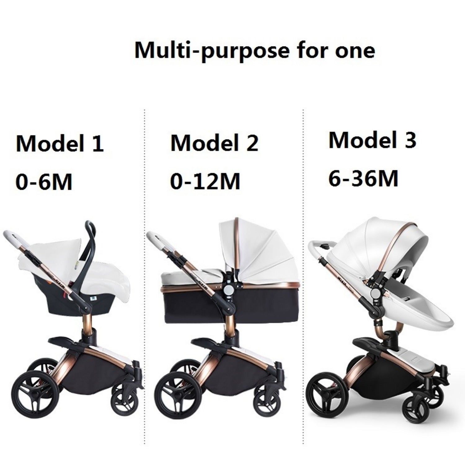 TPFLiving Luxus Kombi-Kinderwagen 3in1 Set - Modell 5 Kunstleder TPFLiving Luxus Kombi-Kinderwagen 3in1 Set - Modell 5 Kunstleder