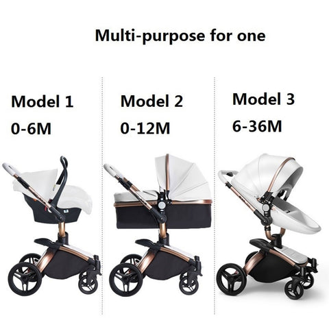 TPFLiving Luxus Kombi-Kinderwagen 3in1 Set - Modell 5 Kunstleder TPFLiving Luxus Kombi-Kinderwagen 3in1 Set - Modell 5 Kunstleder