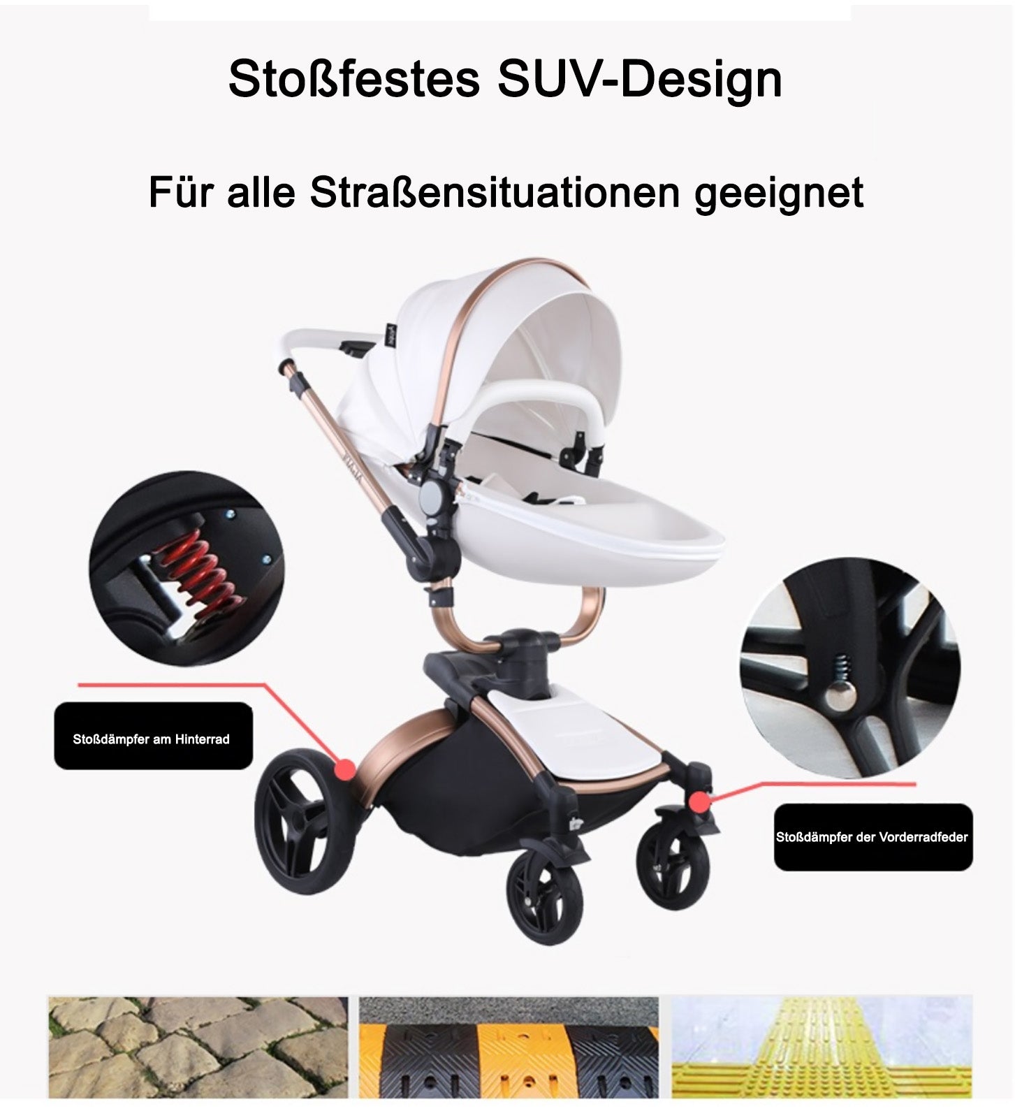 TPFLiving Luxus Kombi-Kinderwagen 3in1 Set - Modell 5 Kunstleder TPFLiving Luxus Kombi-Kinderwagen 3in1 Set - Modell 5 Kunstleder