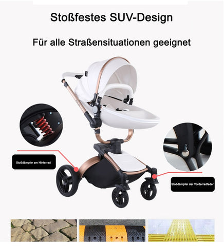 TPFLiving Luxus Kombi-Kinderwagen 3in1 Set - Modell 5 Kunstleder TPFLiving Luxus Kombi-Kinderwagen 3in1 Set - Modell 5 Kunstleder