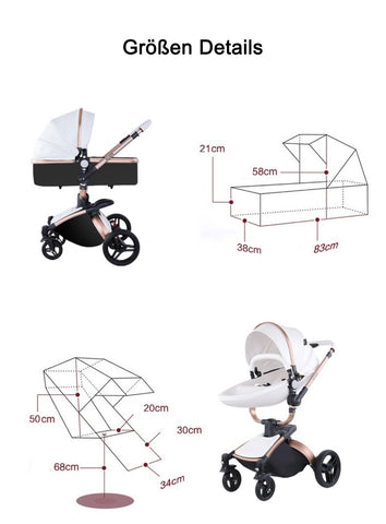 TPFLiving Luxus Kombi-Kinderwagen 3in1 Set - Modell 5 Kunstleder TPFLiving Luxus Kombi-Kinderwagen 3in1 Set - Modell 5 Kunstleder