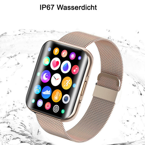 TPFNet Smart Watch / Fitness Tracker IP67 - Milanaise Armband + Silikon Armband - Android & IOS - verschiedene Farben