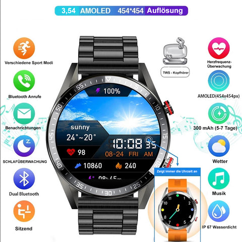 TPFNet Smart Watch / Fitness Tracker IP67 - Milanaise Armband + Silikon Armband - Android & IOS - verschiedene Farben