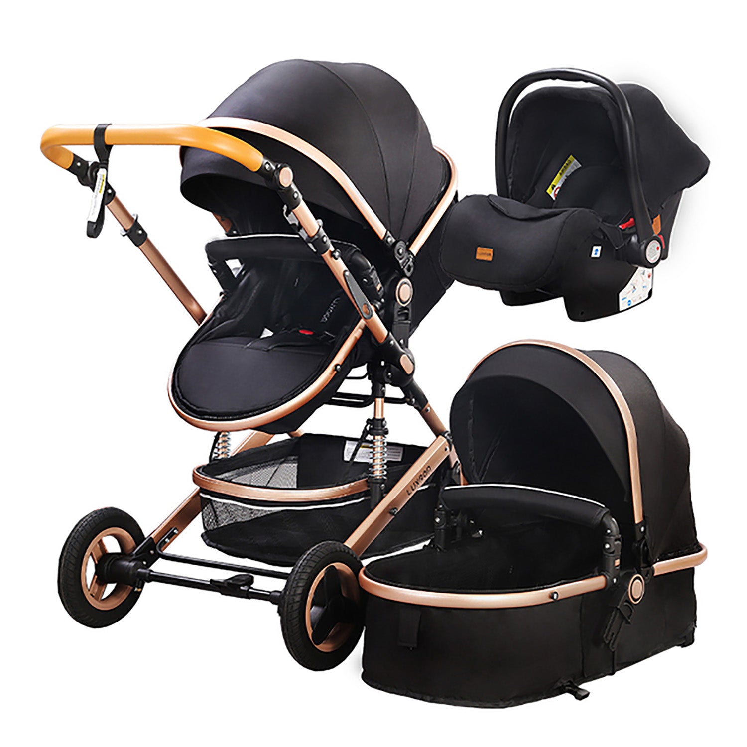 TPFLiving folding stroller made of aluminum with seat padding and sun –  Traumpreisfabrik