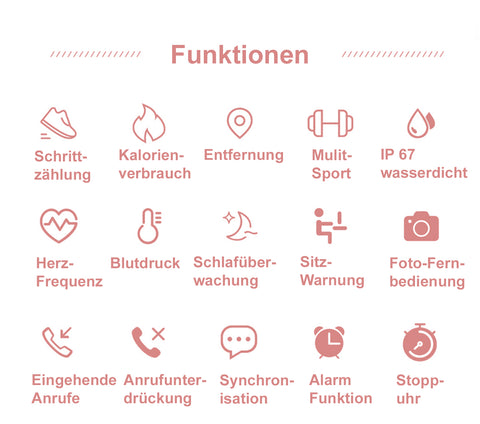 TPFNet Damen Smart Watch / Fitness Tracker IP67 - Edelstahl Armband - Android & IOS - verschiedene Farben TPFNet Damen Smart Watch / Fitness Tracker IP67 - Edelstahl Armband - Android & IOS - verschiedene Farben