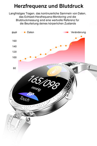 TPFNet Damen Smart Watch / Fitness Tracker IP67 - Edelstahl Armband - Android & IOS - verschiedene Farben TPFNet Damen Smart Watch / Fitness Tracker IP67 - Edelstahl Armband - Android & IOS - verschiedene Farben