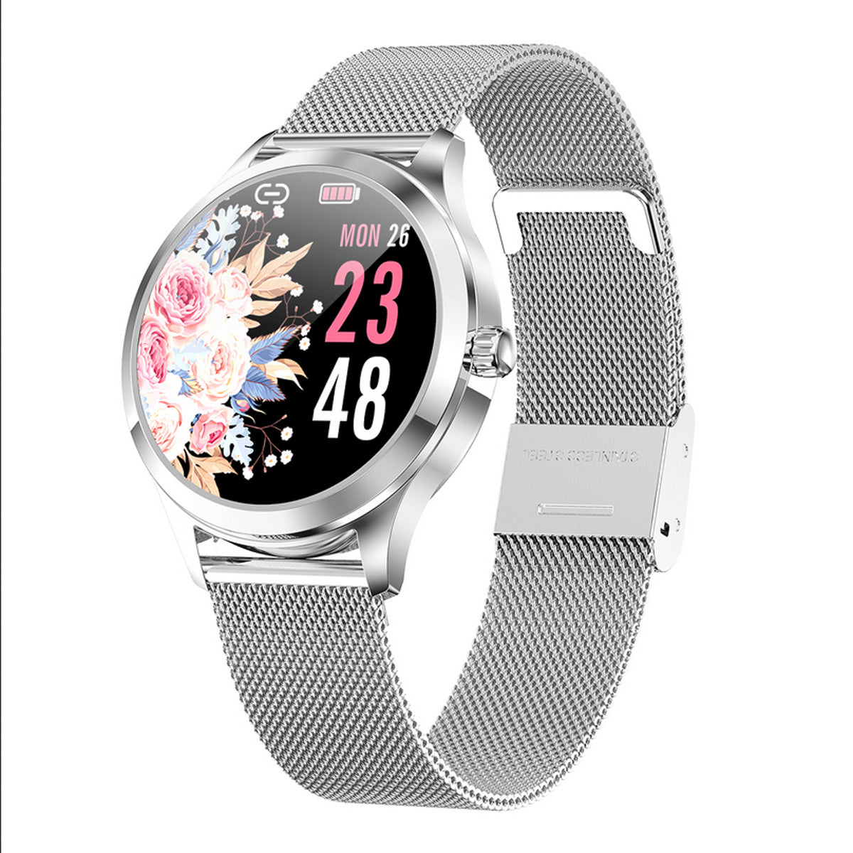 TPFNet Damen Smart Watch / Fitness Tracker IP68 - Milanaise oder Diamant Armband - Android & IOS - verschiedene Farben