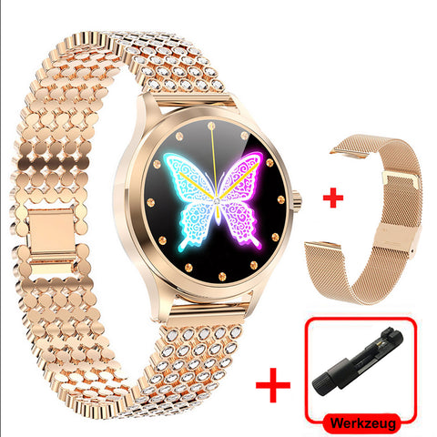 TPFNet Damen Smart Watch / Fitness Tracker IP68 - Milanaise oder Diamant Armband - Android & IOS - verschiedene Farben