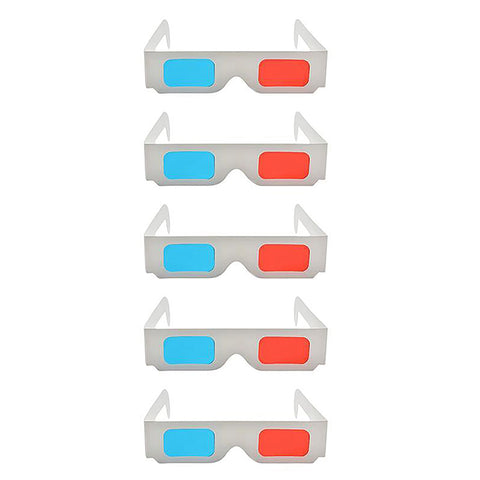 TPFNet Anaglyphenbrille 3D Brille Pappe Weiß
