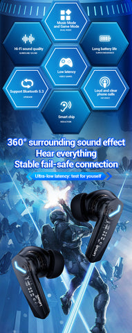 Lenovo GM2 Pro Bluetooth-Kopfhörer Schwarz Lenovo GM2 Pro Bluetooth-Kopfhörer Schwarz