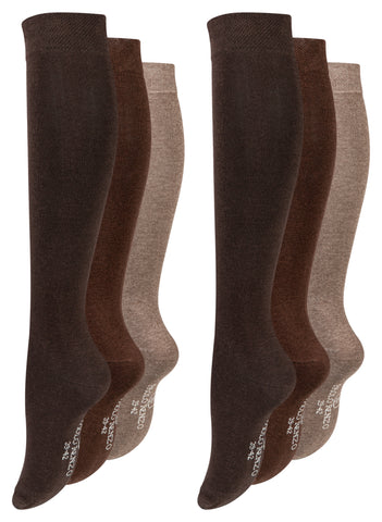 Paolo Renzo® Damen Baumwoll-Kniestrümpfe 3 oder 6 Paar - Größen 35/38 und 39/42 Paolo Renzo® Damen Baumwoll-Kniestrümpfe 3 oder 6 Paar - Größen 35/38 und 39/42