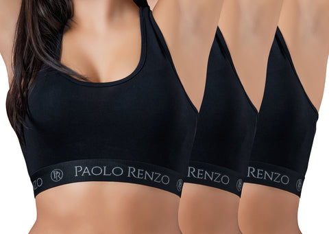 Paolo Renzo® Damen Baumwoll-Bustier SPORT LINE 3 oder 6 Paar - Größen S, M , L, XL Paolo Renzo® Damen Baumwoll-Bustier SPORT LINE 3 oder 6 Paar - Größen S, M , L, XL