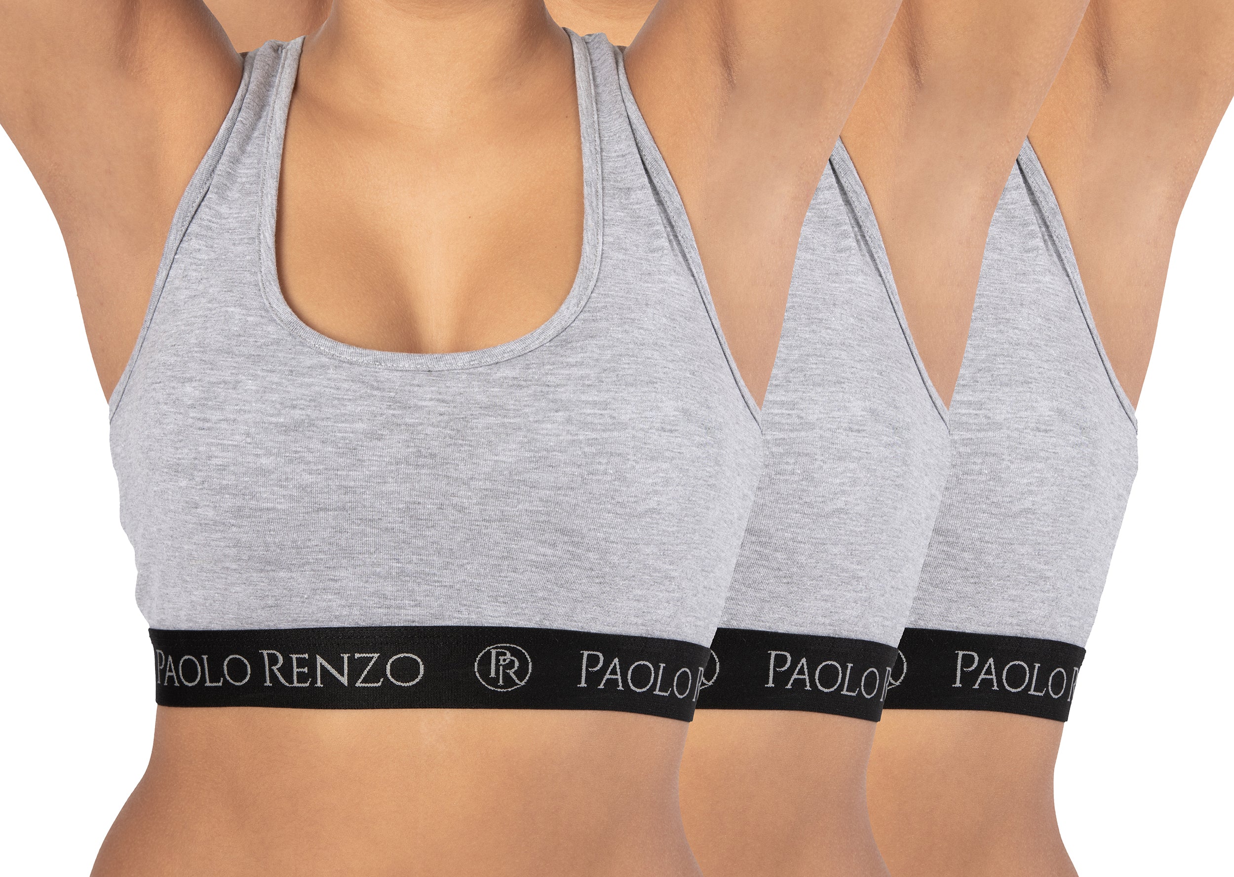 Paolo Renzo® Damen Baumwoll-Bustier SPORT LINE 3 oder 6 Paar - Größen S, M , L, XL Paolo Renzo® Damen Baumwoll-Bustier SPORT LINE 3 oder 6 Paar - Größen S, M , L, XL