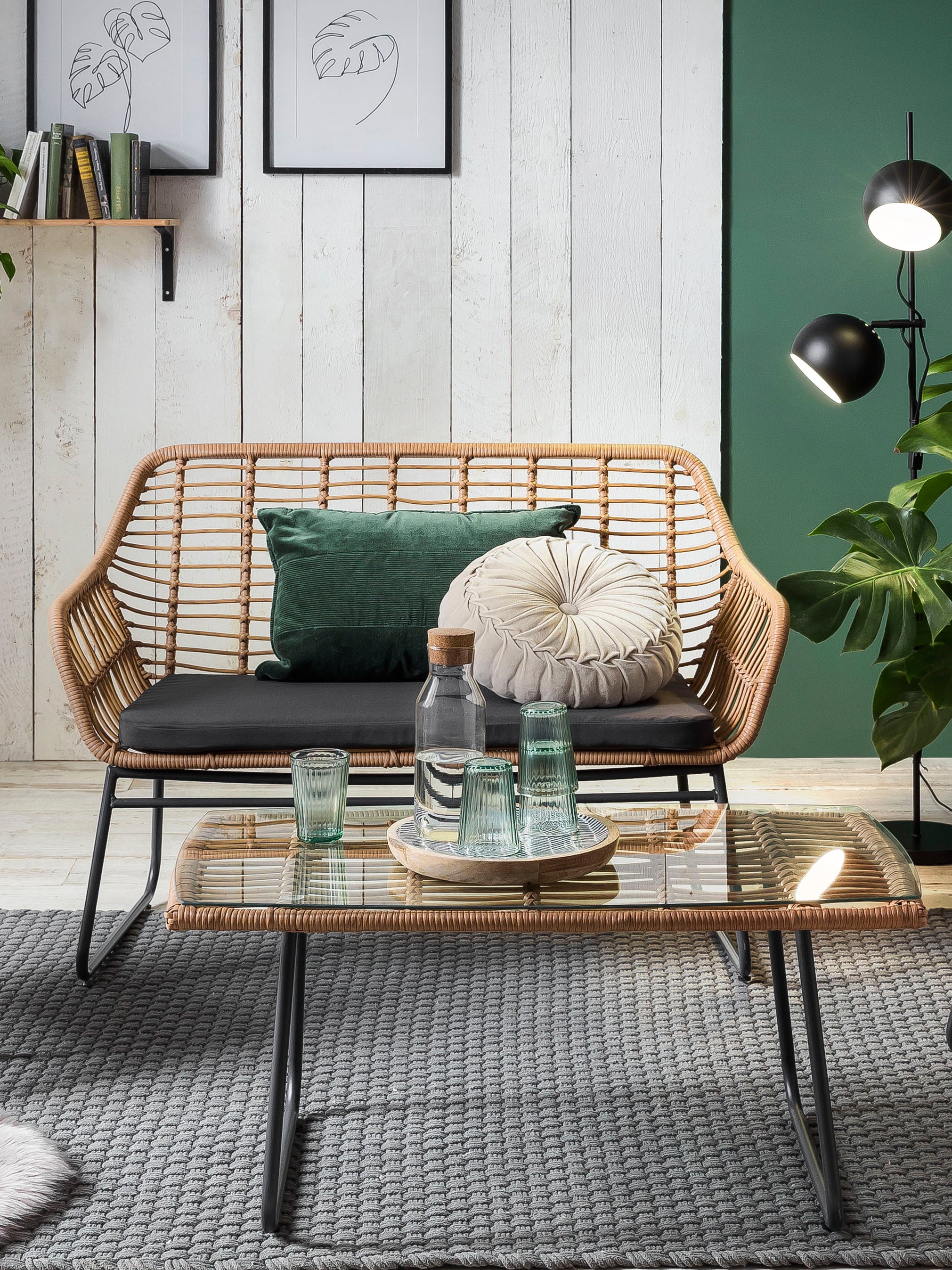 TPFGarden Sitzgruppe MARELLO 2 Stühle, 2 Sitzkissen, 1 Bank, 1 Bankauflage, 1 Couchtisch TPFGarden Sitzgruppe MARELLO 2 Stühle, 2 Sitzkissen, 1 Bank, 1 Bankauflage, 1 Couchtisch