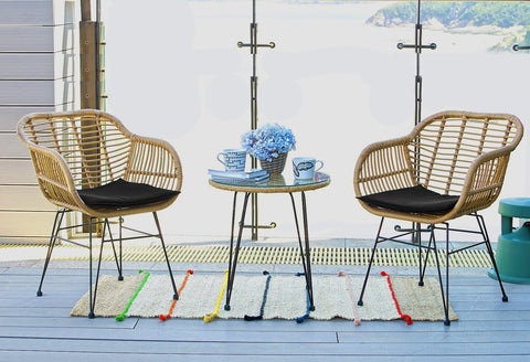 TPFGarden Sitzgruppe MARTINA 2 Stühle, 2 Sitzkissen, 1 Beistelltisch TPFGarden Sitzgruppe MARTINA 2 Stühle, 2 Sitzkissen, 1 Beistelltisch