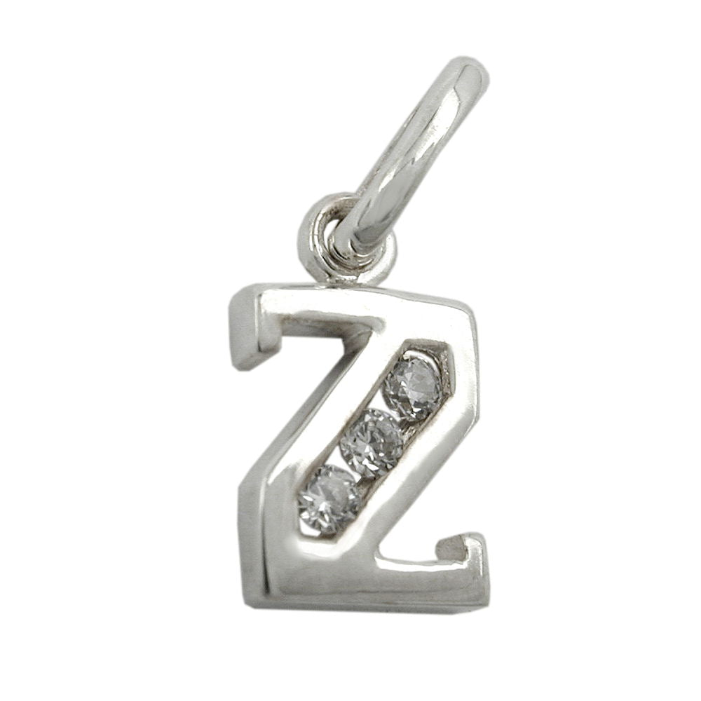 Paolo Renzo Buchstabenanhänger A-Z - 8x6mm glänzend mit Zirkonias 925er Silber