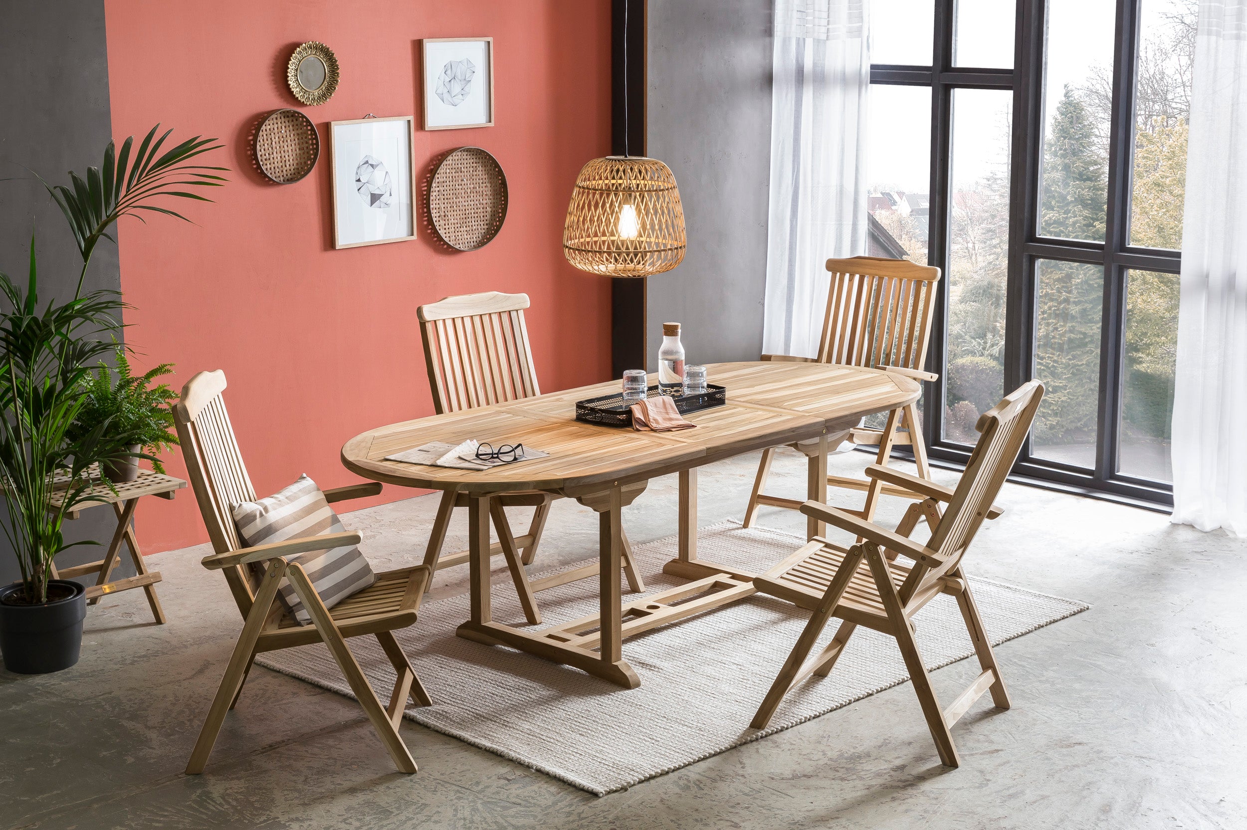 TPFGarden Sitzgruppe TEAKA 4 Armlehnstühle, 1 Tisch TPFGarden Sitzgruppe TEAKA 4 Armlehnstühle, 1 Tisch