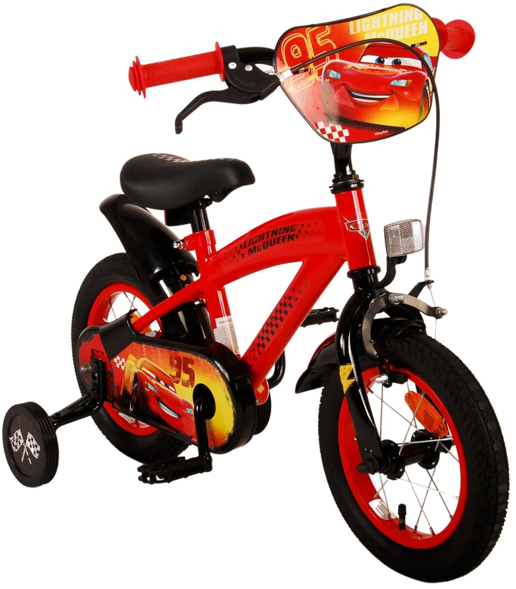 TPFSports Disney Cars Kinderfahrrad - Jungen - 12 Zoll - Rücktritt + Handbremse - Rot TPFSports Disney Cars Kinderfahrrad - Jungen - 12 Zoll - Rücktritt + Handbremse - Rot