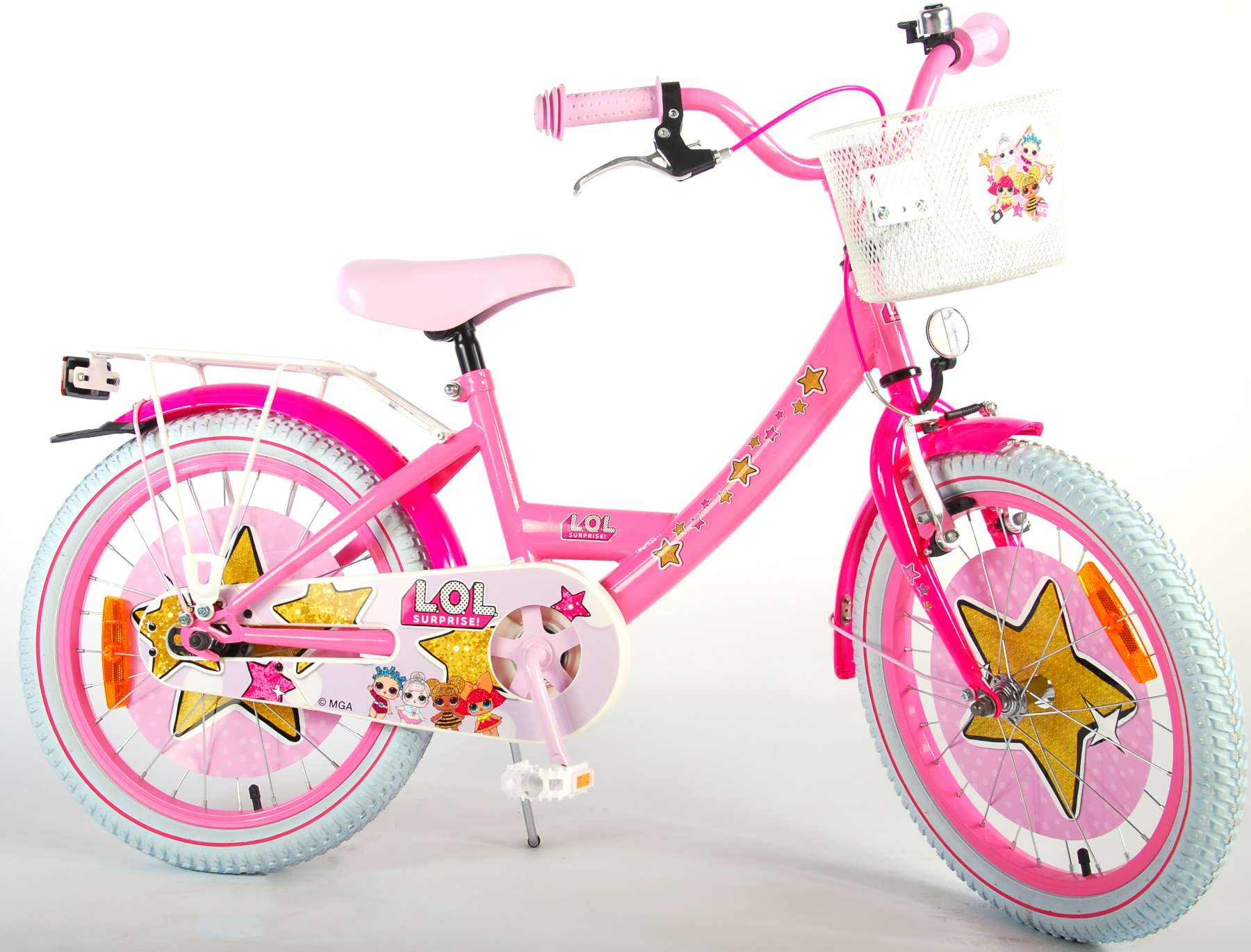 TPFSports LOL Surprise Kinderfahrrad - Mädchen - 18 Zoll - Rücktritt + Handbremse - Pink