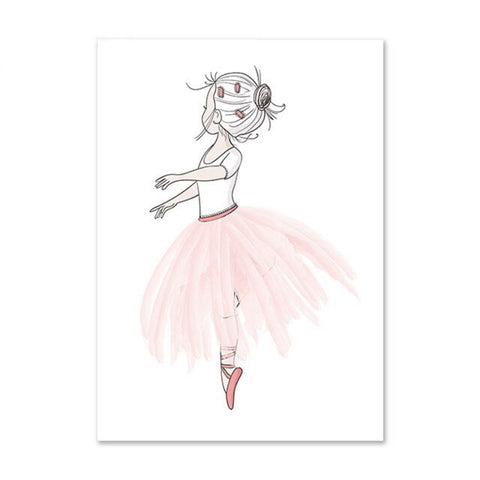 TPFLiving Poster Leinwand / Ballet Mädchen, Herz, Giraffe, Kaninchen für Kinderzimmer - / Verschiedene Größen - OHNE Rahmen - Modell F TPFLiving Poster Leinwand / Ballet Mädchen, Herz, Giraffe, Kaninchen für Kinderzimmer - / Verschiedene Größen - OHNE Rahmen - Modell F
