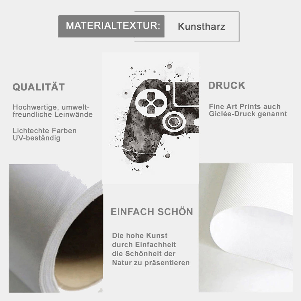 TPFLiving Poster Leinwand / Aquarell Gamepad, Spielekonsole, Computerspiele - / Verschiedene Größen - OHNE Rahmen - Modell 2PCS TPFLiving Poster Leinwand / Aquarell Gamepad, Spielekonsole, Computerspiele - / Verschiedene Größen - OHNE Rahmen - Modell 2PCS