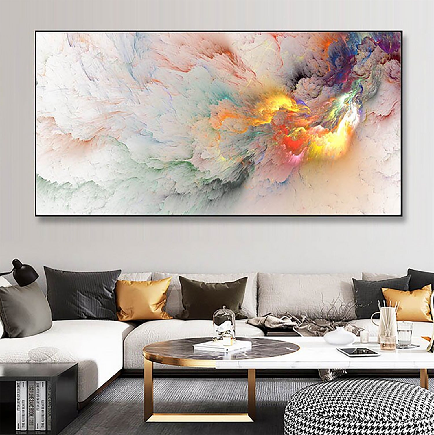 TPFLiving Poster Canvas / Abstract Colorful Clouds - / Various Sizes - –  Traumpreisfabrik