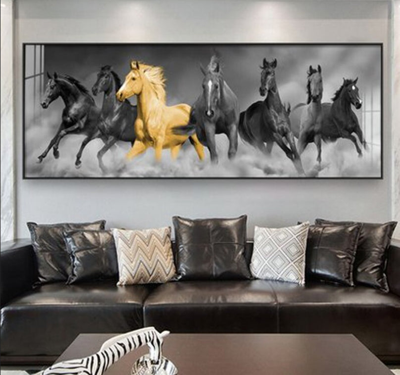 TPFLiving XXL Riesen Poster Leinwand / Breitbildformat - Wilde Pferde - / mehrere Motive in verschiedenen Größen - OHNE Rahmen - Modell A TPFLiving XXL Riesen Poster Leinwand / Breitbildformat - Wilde Pferde - / mehrere Motive in verschiedenen Größen - OHNE Rahmen - Modell A