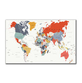 TPFLiving Poster Leinwand / Weltkarte / mehrere Motive in verschiedenen Größen - OHNE Rahmen - Modell FB875-3