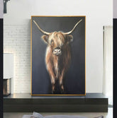 TPFLiving Poster Leinwand / Brauner Highland Büffel - Kühe / mehrere Motive in verschiedenen Größen - OHNE Rahmen - Modell JB963-A