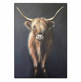 TPFLiving Poster Leinwand / Brauner Highland Büffel - Kühe / mehrere Motive in verschiedenen Größen - OHNE Rahmen - Modell JB963-A