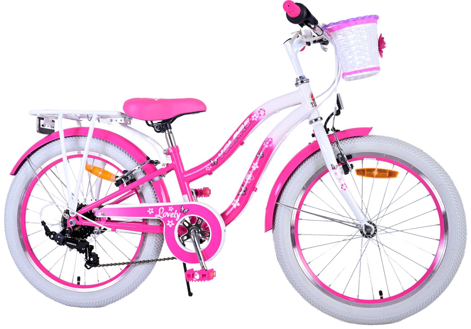 TPFSports Lovely Kinderfahrrad - Mädchen - 20 Zoll - 2 Handbremsen - 7 Gänge TPFSports Lovely Kinderfahrrad - Mädchen - 20 Zoll - 2 Handbremsen - 7 Gänge