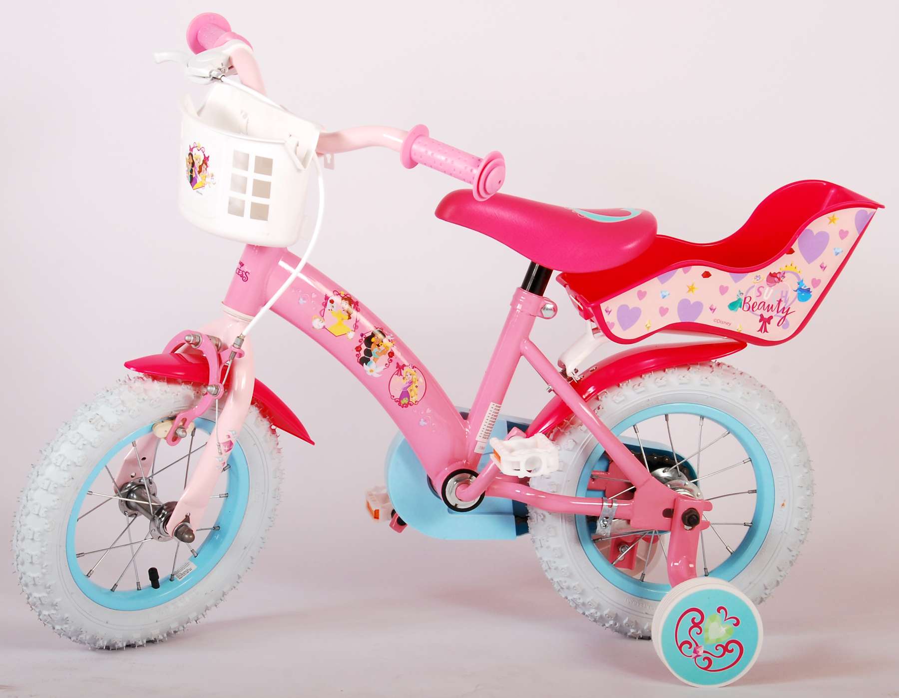 TPFSports Disney Princess Kinderfahrrad - Mädchen - 12 Zoll TPFSports Disney Princess Kinderfahrrad - Mädchen - 12 Zoll