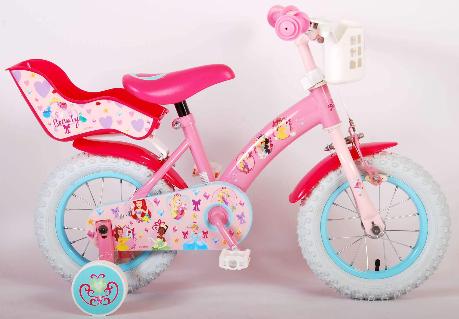 TPFSports Disney Princess Kinderfahrrad - Mädchen - 12 Zoll TPFSports Disney Princess Kinderfahrrad - Mädchen - 12 Zoll